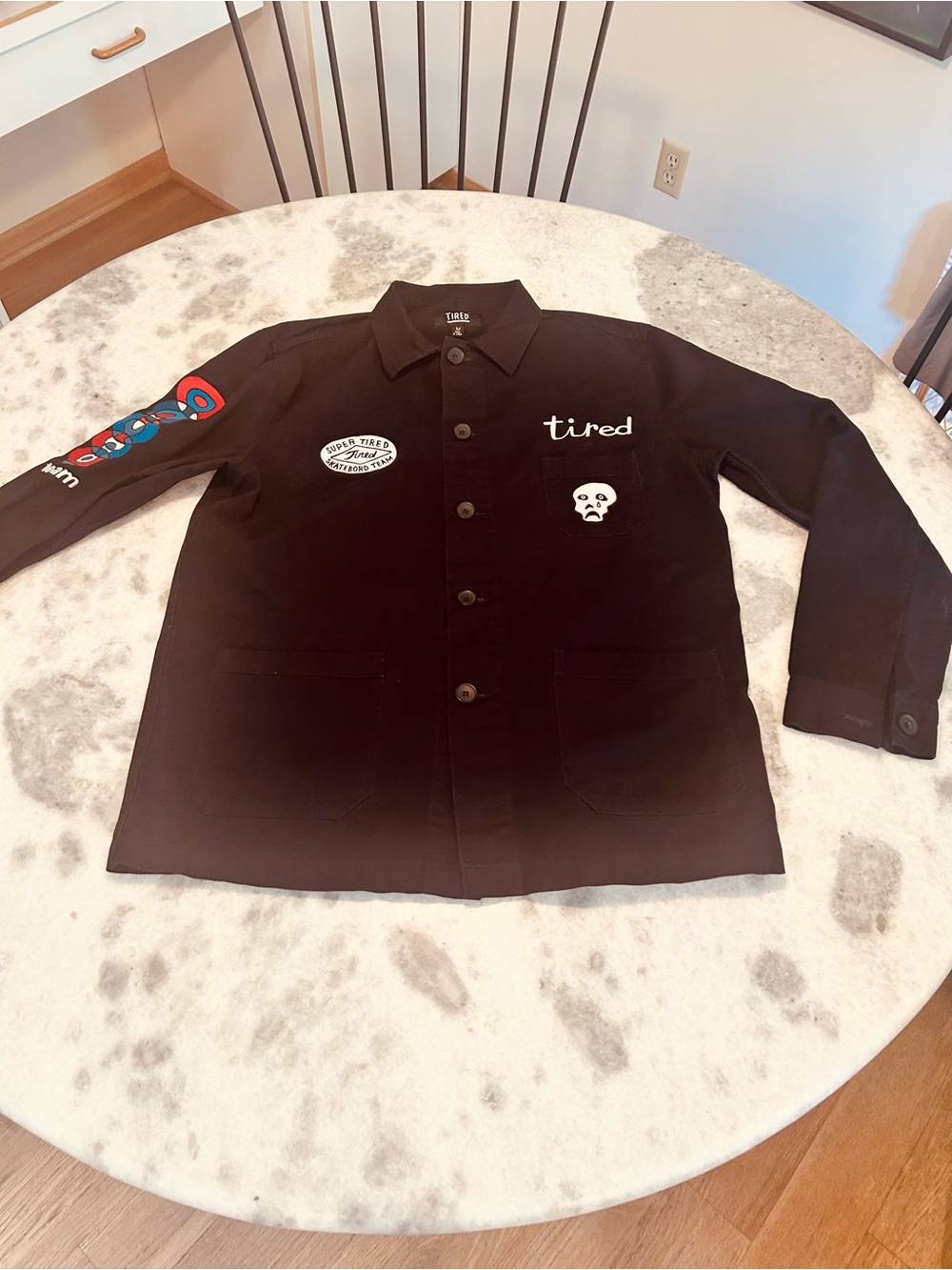 Men's Parra- Tired Skateboards Wobble's Chore Jacket Size Medium NWOT